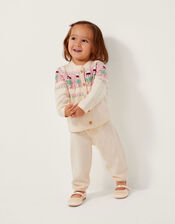 Newborn Teddy Fair Isle Cardigan & Leggings Set, Ivory (IVORY), large