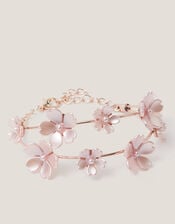 Flower Pearl Wire Cuff Bracelet, , large