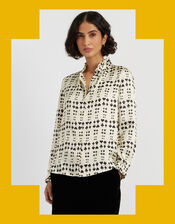 Chinti & Parker Queen of Hearts Ruffle Shirt, Cream (CREAM), large