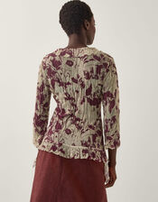 Bora Floral Ruffle Top, Natural (NATURAL), large