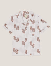 Pineapple Print Shirt, Cream (CREAM), large