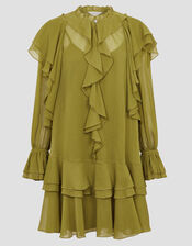 Aria Ruffle Dress, Green (OLIVE), large