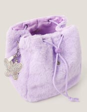 Fluffy Backpack with Butterfly Charm, , large