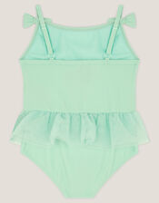 Baby Mesh Ruffle Swimsuit, Green (GREEN), large