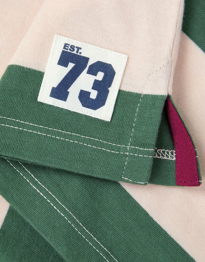 Stripe Short Sleeve Polo Shirt, Green (GREEN), large
