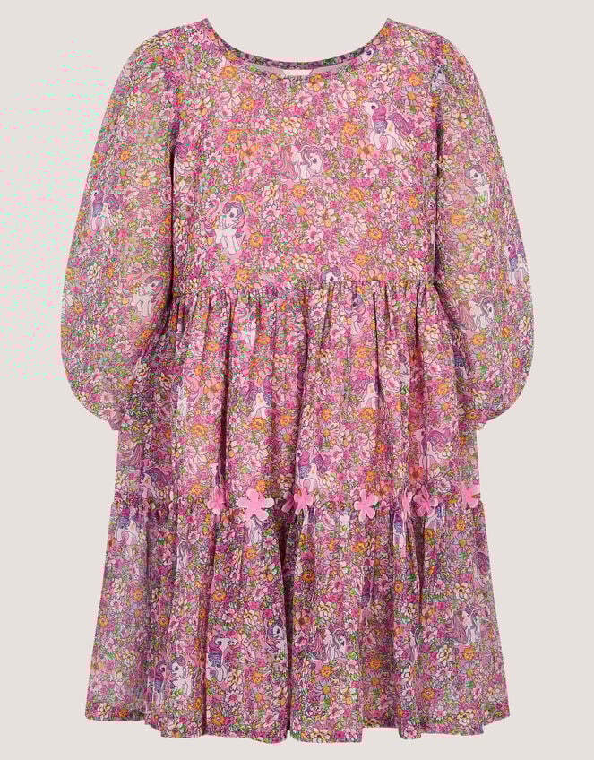 Monsoon x My Little Pony Ditsy Floral Print Dress, Multi (MULTI), large