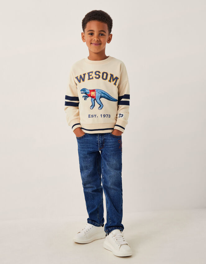 Dinosaur Varity Sweatshirt, Natural (STONE), large