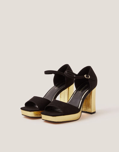 Faith Two Tone Platform Heels, Black (BLACK), large