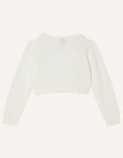 Baby 3D Floral Trim Cardigan, Ivory (IVORY), large