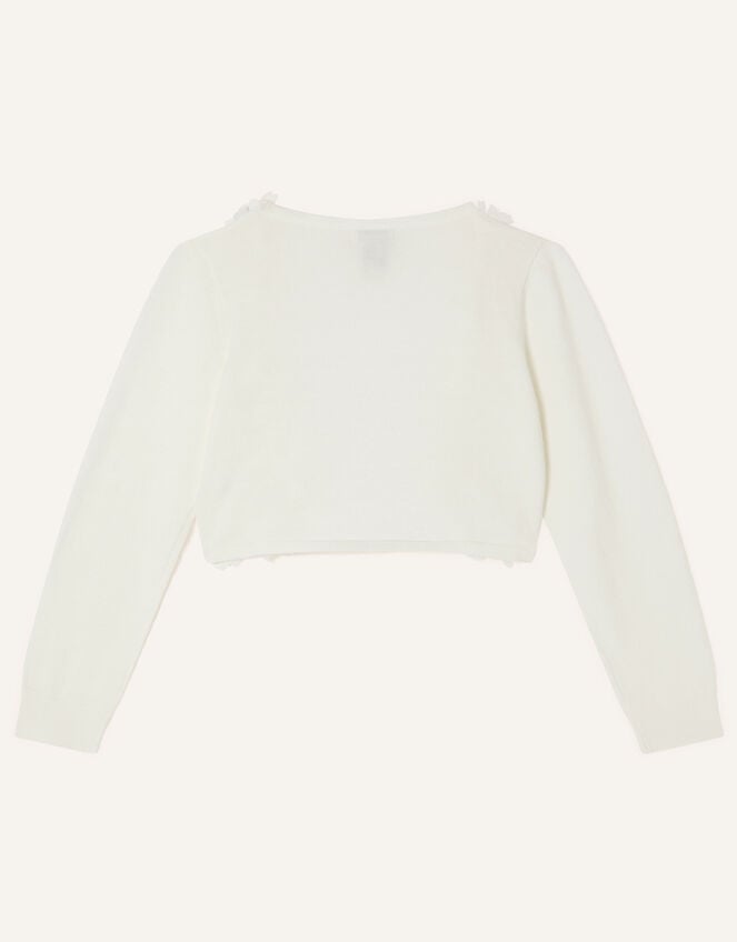 Baby 3D Floral Trim Cardigan, Ivory (IVORY), large