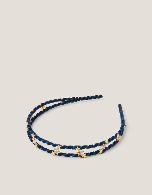 Diamant&eacute; Star Velvet Headband, , large