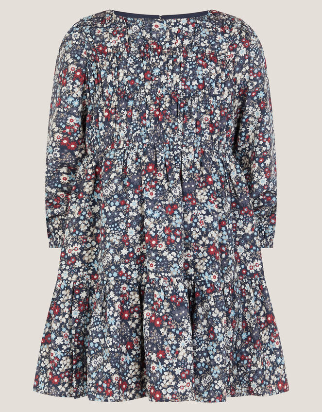 Ditsy Floral Long Sleeve Dress, Blue (NAVY), large