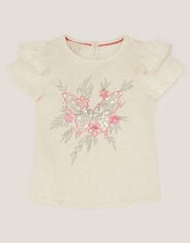Butterfly Embellished T-Shirt, Ivory (IVORY), large