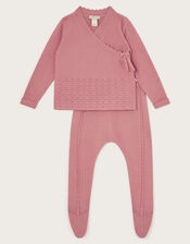 Newborn Knit Cardigan and Leggings Set, Pink (PINK), large