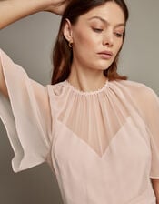 Mona Angel Sleeve Maxi Dress, Pink (BLUSH), large