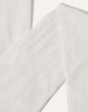 Flower Lacey Tights, White (WHITE), large