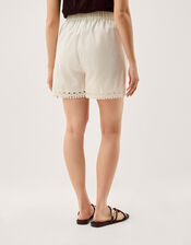 Irina Lace Trim Shorts, White (WHITE), large