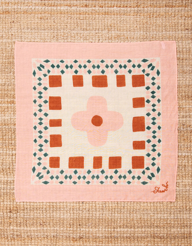 FRNCH Yumbilla Print Square Cotton Scarf, , large