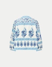 East Rita Floral Print Jacket, Blue (BLUE), large