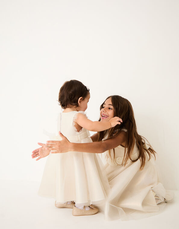 Principesa Appliqu&eacute; Rose Sparkle Dress, Gold (GOLD), large