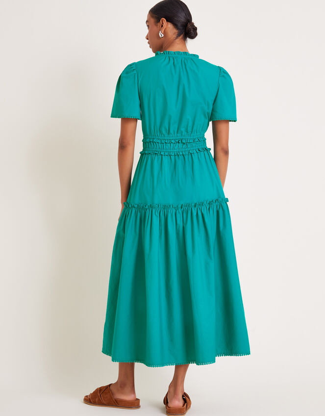 Lorena Frill Midi Dress, Teal (TEAL), large