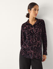 Debe Devoré Shirt, Purple (PURPLE), large