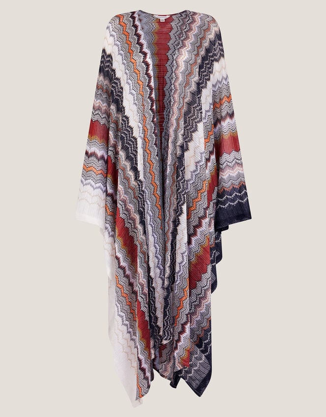 Ava Zigzag Stripe Beach Cover-Up, Natural (NEUTRAL), large