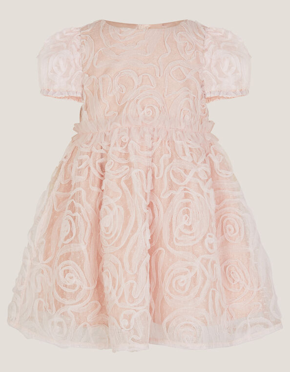 Baby Constance Appliqué Rose Party Dress, Pink (PINK), large
