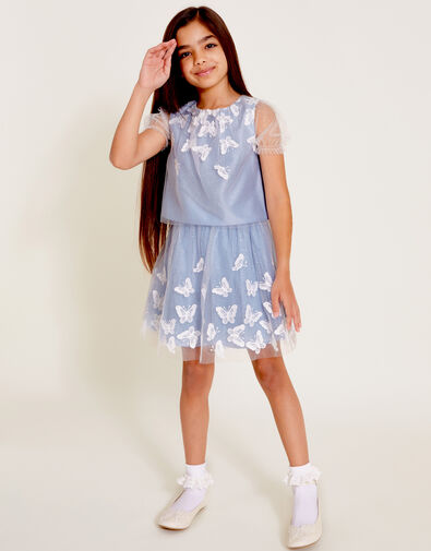 Kiara Tulle Lace Butterfly Skirt, Blue (BLUE), large