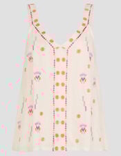 Fia Embroidered Cami Top, Ivory (IVORY), large