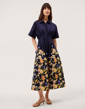 Suri Floral Print Midi Dress, Blue (NAVY), large