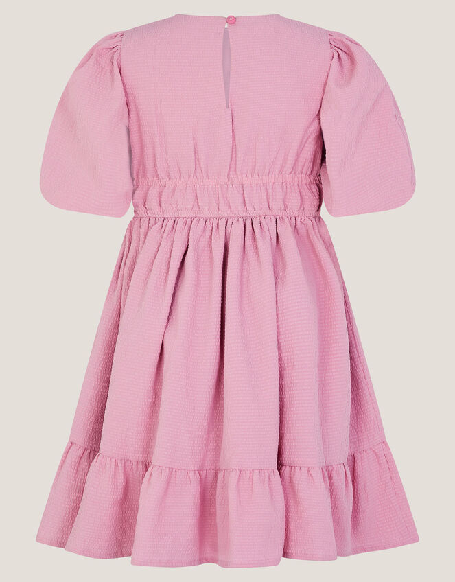 Crochet Yoke Tiered Dress, Pink (PINK), large