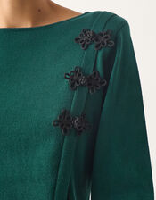 Sofia Asymmetrical Button Jumper, Teal (TEAL), large