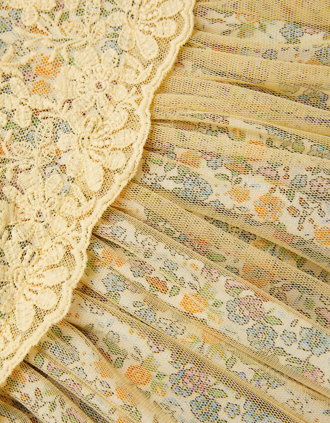 Baby Darcie Ditsy Floral Mesh Dress, Yellow (YELLOW), large