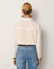 Maison Hotel Kerry Floral Embroidered Shirt, White (WHITE), large