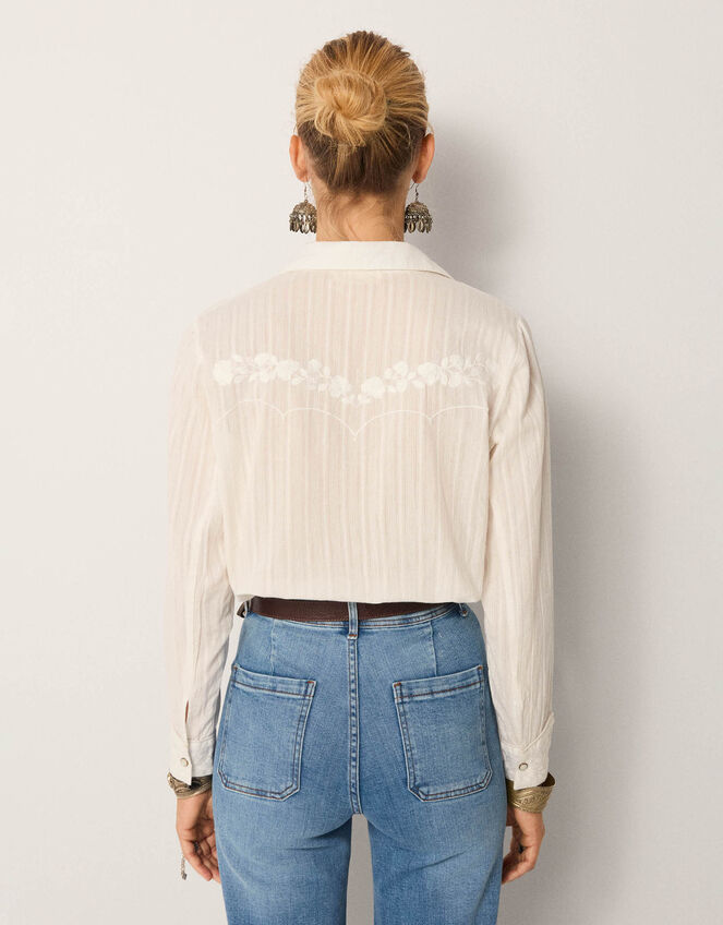 Maison Hotel Kerry Floral Embroidered Shirt, White (WHITE), large