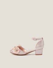 Leila Sequin Flower Two-Part Heels, Pink (PINK), large