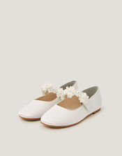 Pearl Flower Ballet Flats, Ivory (IVORY), large