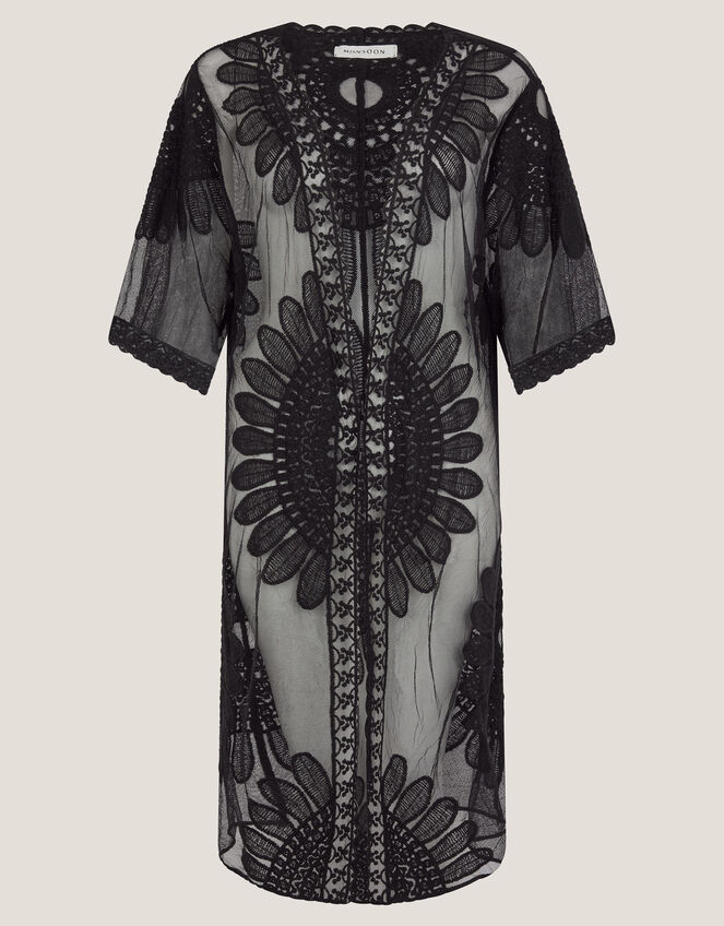 Stevie Lace Beach Cover Up, Black (BLACK), large