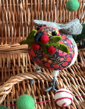 Fiona Walker Liberty Holly Felt Christmas Robin, , large