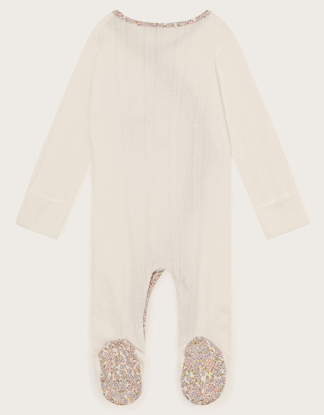 Newborn Peri Bunny Embroidered Sleepsuit, Ivory (IVORY), large