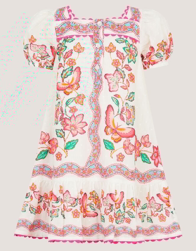 Baby Jelena Butterfly Print Dress, Ivory (IVORY), large