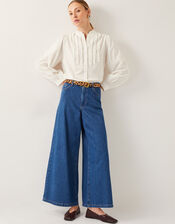 Chiara Frill Cotton Blouse, Ivory (IVORY), large