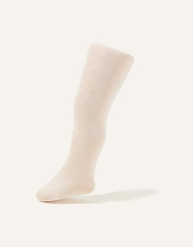 Baby Polka Dot Tights, Ivory (IVORY), large