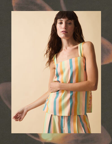 Clemence Elodie Stripe Cami Top, Multi (MULTI), large