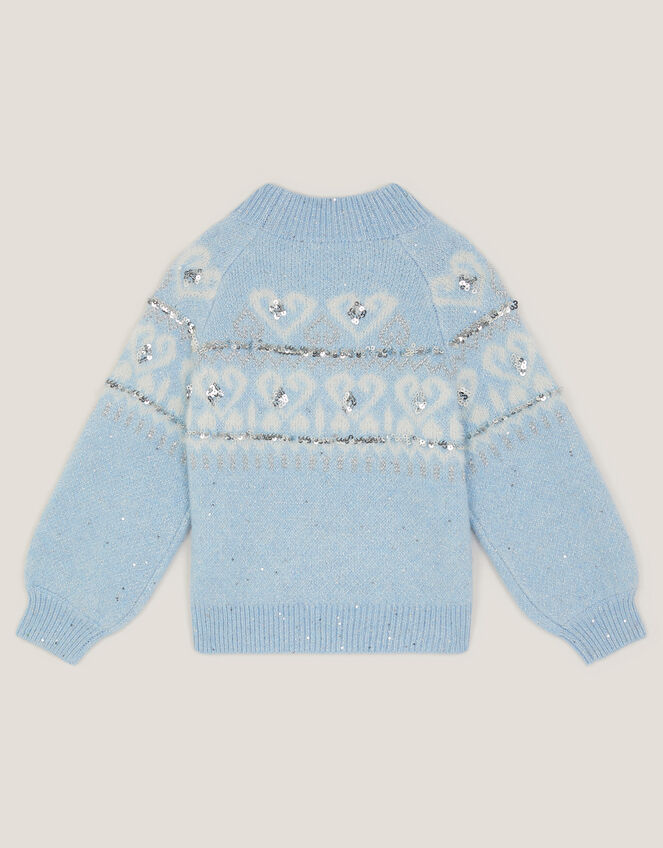 Sparkle Heart Jumper, Blue (BLUE), large