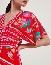 Sandie Floral Print Maxi Dress, Red (RED), large