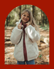 Töastie Reversible Teddy Fleece Puffer Jacket, Pink (PINK), large