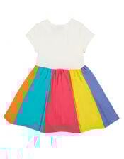Frugi Rainbow Jersey T-Shirt Dress, Multi (MULTI), large
