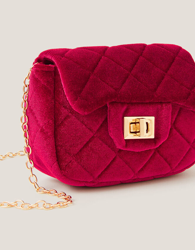 Quilted Velvet Mini Bag, , large